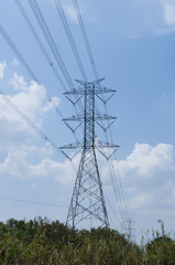 Electricity post in the afternoon - Bangkok Thailand