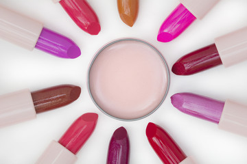 beautiful colors of lip blam and lipsticks