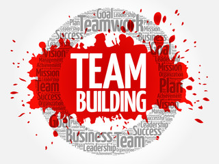 Team Building circle word cloud, business concept