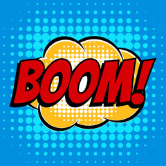Boom comic book bubble text retro style