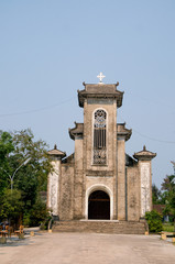 Fototapeta na wymiar Old stone church in Imperial Royal Hue, Vietnam