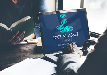 Digital Assets Finance Money Business Concept - obrazy, fototapety, plakaty