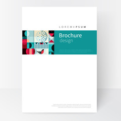 design creative concept cover for book, catalog, report, brochure, poster. Blue, red and green abstract geometric shapes. vector-stock EPS 10