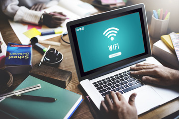 Internet Wifi Connection Access Hotspot - obrazy, fototapety, plakaty