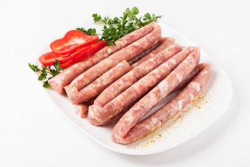 raw sausages