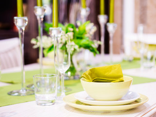 Beautiful table setting. Shallow DOF
