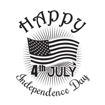 Independence Day icon. 4th of July. Fourth of July. Happy Independence Day of America. Waving US flag icon isolated on white background. Vector illustration