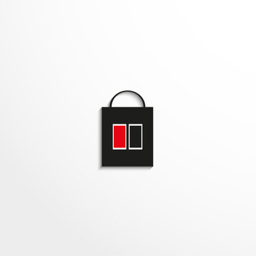 Shopping bag. Vector icon.