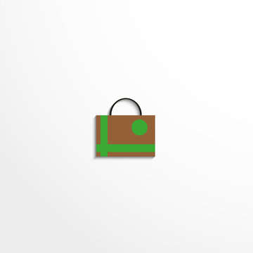 Shopping bag. Vector icon.