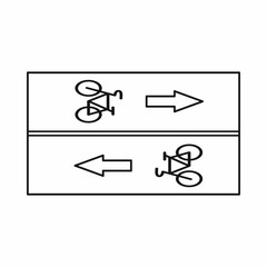 Road for cyclists icon, outline style