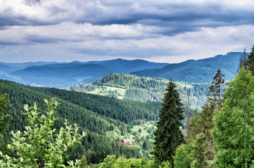 HDR views during uphill Makovytsya Ukraine