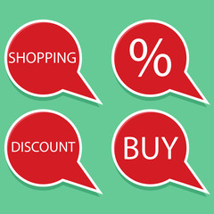 Label shopping tag sticker set