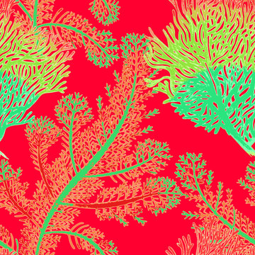 Vector seamless background with corals.