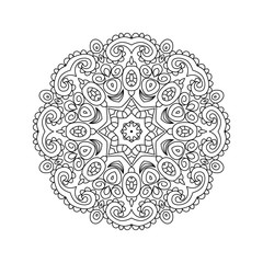 Abstract round ornament.  Mandala. Abstract background. Design for coloring page