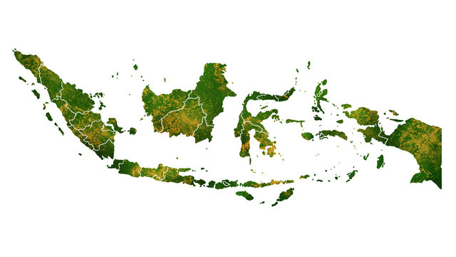 Indonesia country map detailed visualisation