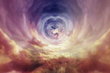 vanilla swirl of clouds watercolor background