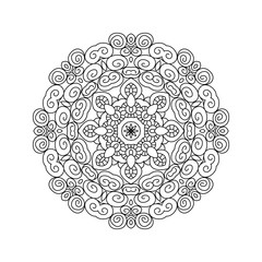 Abstract round ornament.  Mandala. Abstract background. Design for coloring page