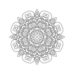 Abstract round ornament.  Mandala. Abstract background. Design for coloring page