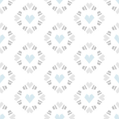 Seamless pattern heart tile on white background