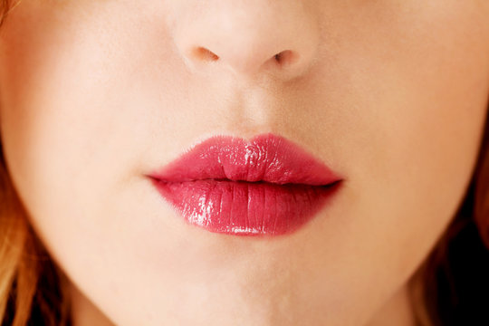 Close up of woman lips.