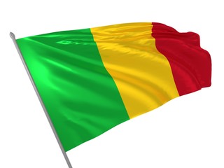 Flag of Mali waving in the wind