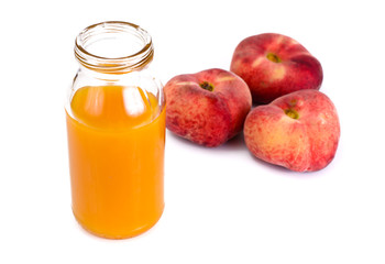 Peach Juice on White Background