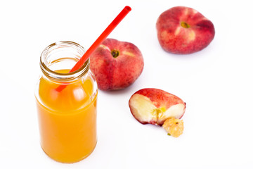Peach Juice on White Background