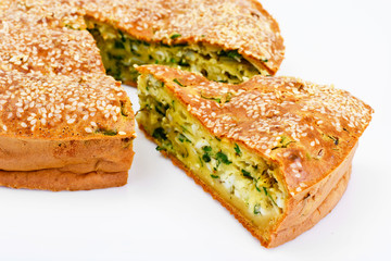 Pie with Green Onions and Eggs