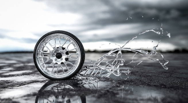 Raintire On Wet Tarmac