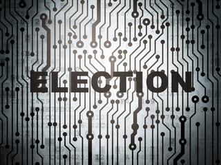Politics concept: circuit board with Election