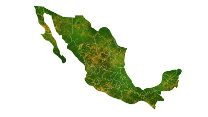Mexico country map detailed visualisation