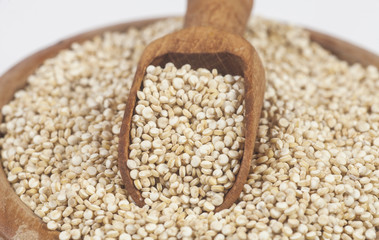 Quinoa on white background