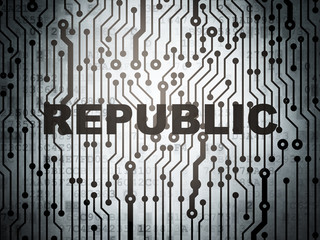Political concept: circuit board with Republic