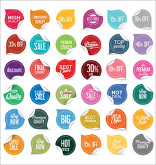 Paper sale stickers collection 