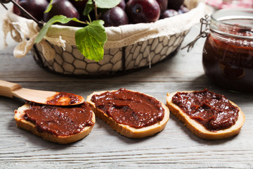Homemade plum jam