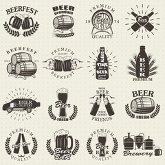 Vintage craft beer brewery emblems