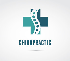 Chiropractic, massage, back pain and osteopathy icon