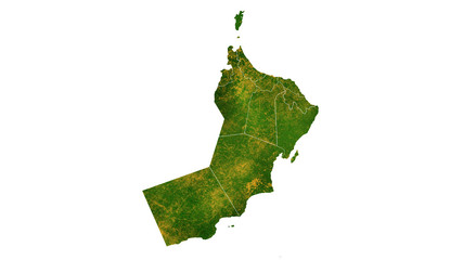 Oman country map detailed visualisation