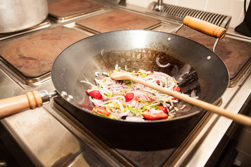 In the chef's kitchen