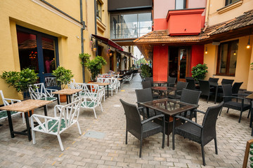 Cozy Outdoor Cafes In The Narrow Streets Of Old Town