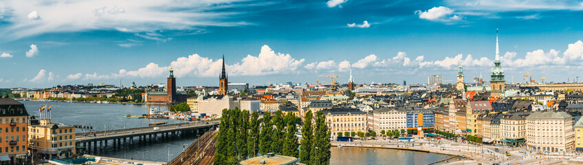 Scenic summer scenery of the Old Town in Stockholm, Sweden