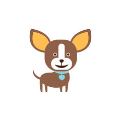 Chihuahua Dog Breed Primitive Cartoon Illustration