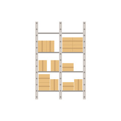 Metal Industrial Shelf With Paper Boxes