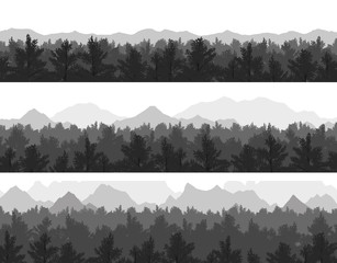forest and mountains set - 113956310