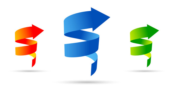 freccia, frecce colorate, spirale