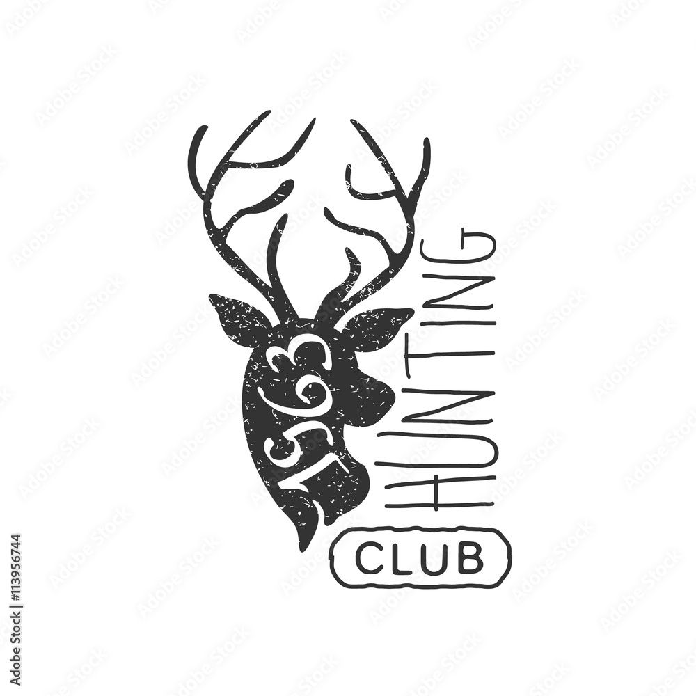 Wall mural hunting club vintage emblem