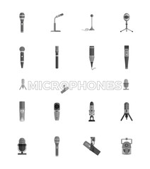 Microphone Set Design Flat Isolated