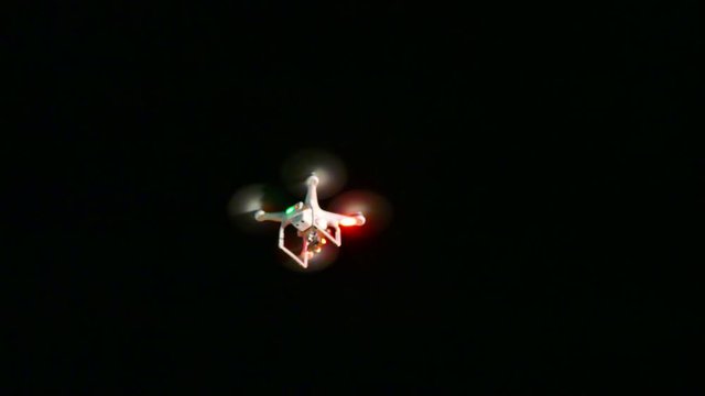 drone flying for aerial night photography
