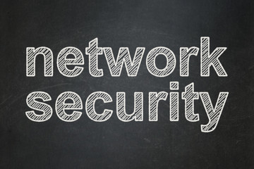 Fototapeta na wymiar Protection concept: Network Security on chalkboard background