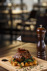 grilled meat with potato